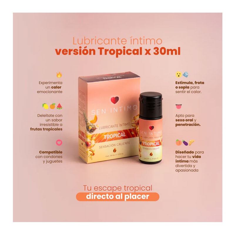 Lubricante Caliente con Sabor Tropical 30 ml
