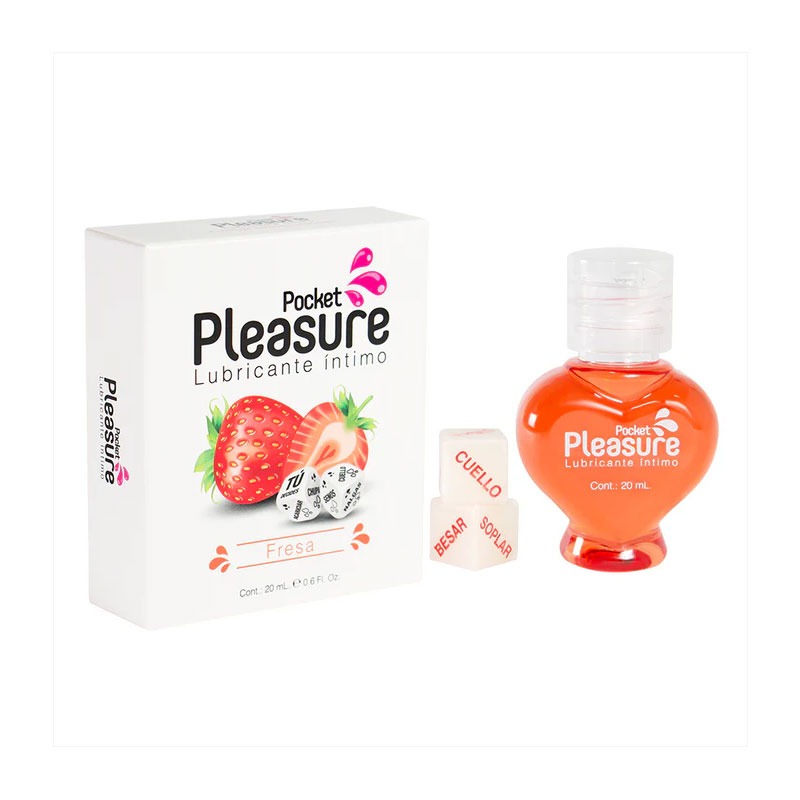 Lubricante Fresa + Dados x 20 ml Pocket Pleasure