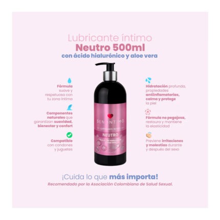 Lubricante intimo Neutro con acido Hialuronico y Aloe Vera 500ml